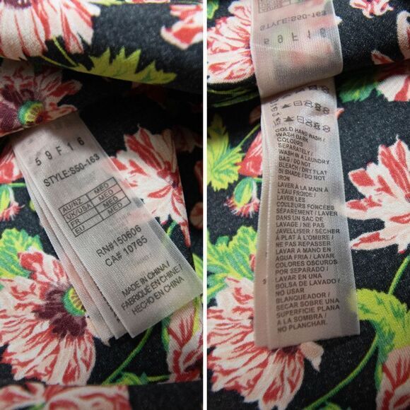 NEW Stella McCartney Ellie Leaping Silk Floral Tank Top, Black, Medium - Picture 12 of 12